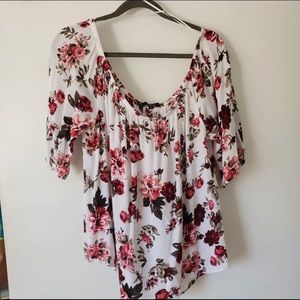 Charlotte Russe Floral OTS Blouse